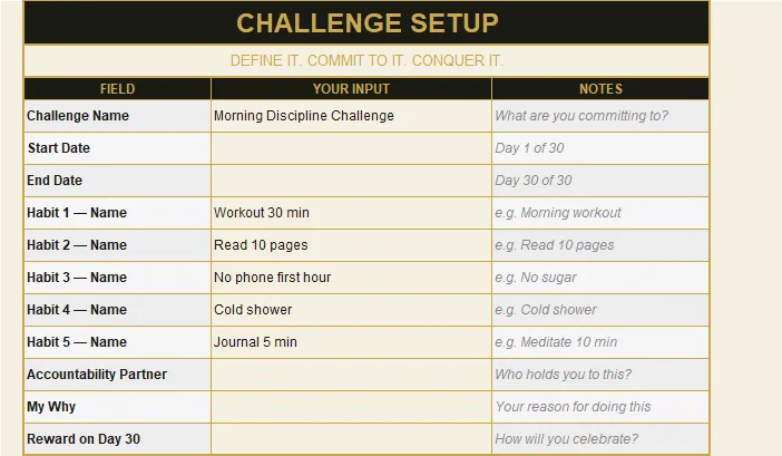 30-Day Challenge Tracker preview