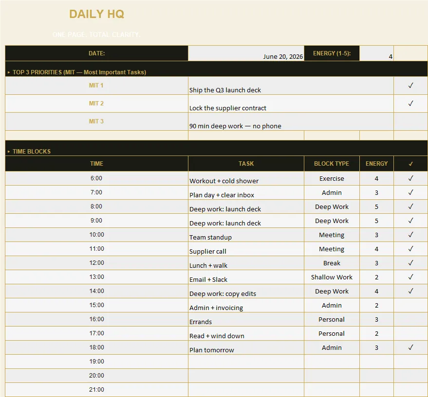 Energy-Based Productivity Planner preview