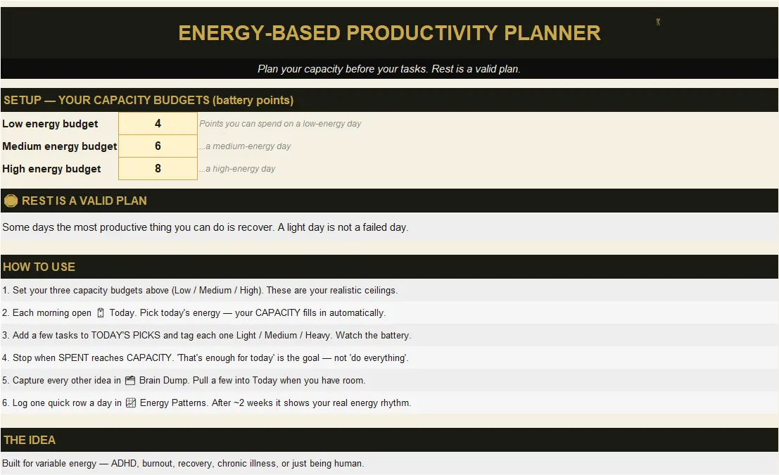 Energy-Based Productivity Planner preview