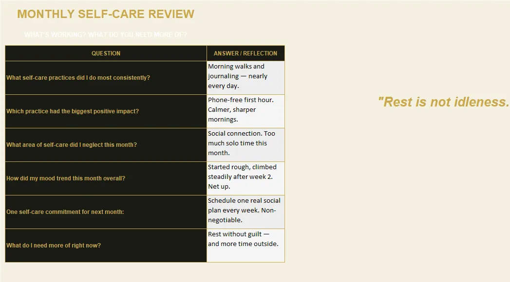 Self-Care Planner preview