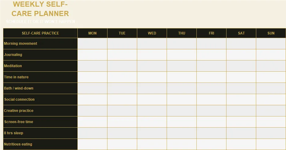 Self-Care Planner preview