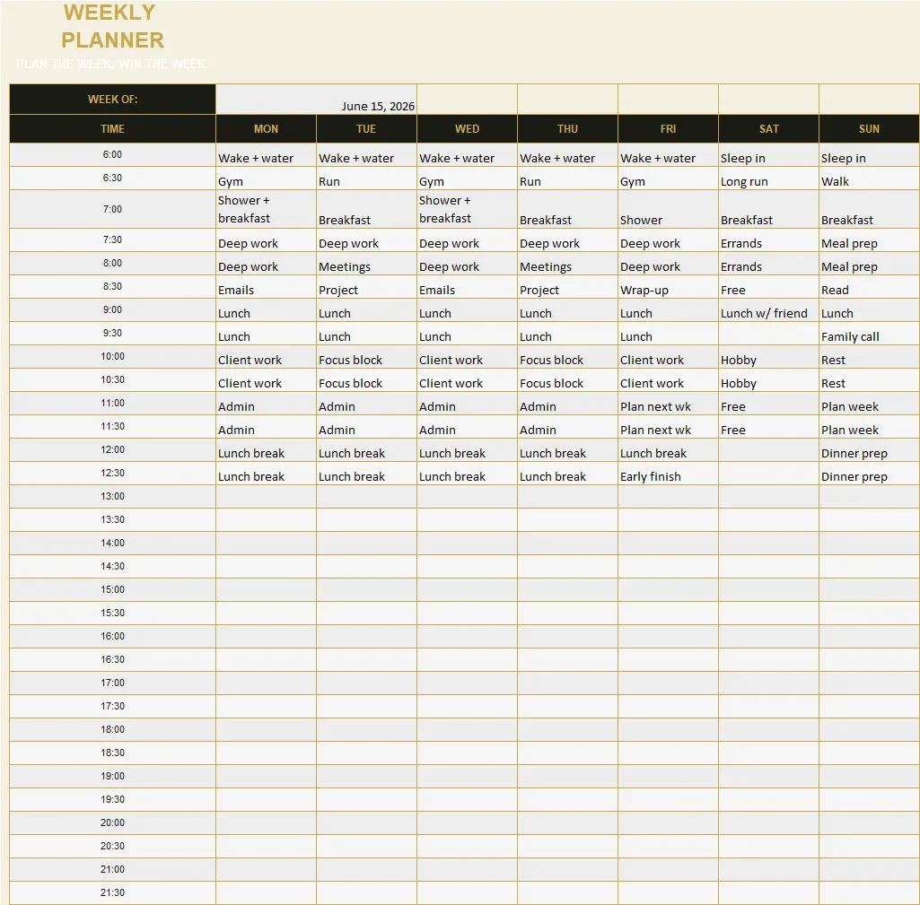 Weekly Planner preview
