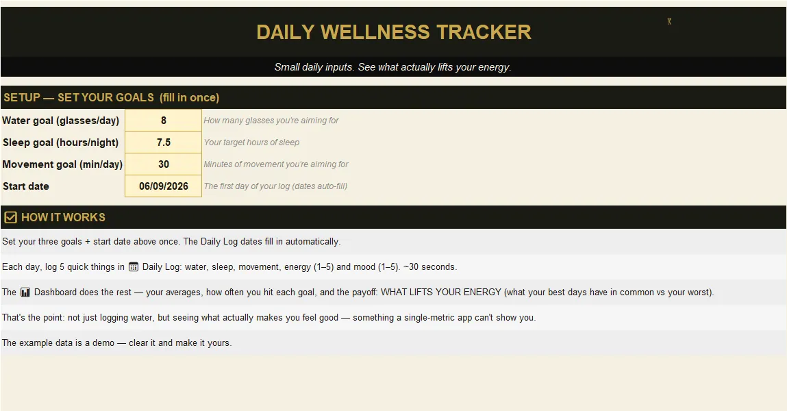 Daily Wellness Tracker preview